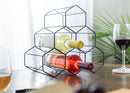Nat & Jules Honeycomb Black Iron Metal Tabletop Wine Rack - Holds 6 Bottles