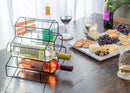 Nat & Jules Honeycomb Black Iron Metal Tabletop Wine Rack - Holds 6 Bottles