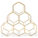 Nat & Jules Honeycomb Gold Tone Iron Metal Tabletop Wine Rack - Holds 6 Bottles