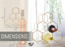 Nat & Jules Honeycomb Gold Tone Iron Metal Tabletop Wine Rack - Holds 6 Bottles