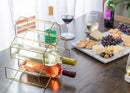 Nat & Jules Honeycomb Gold Tone Iron Metal Tabletop Wine Rack - Holds 6 Bottles