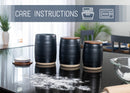 Nat & Jules Lidded Black 6 inch Ceramic and Wood Kitchen Canisters Set of 3
