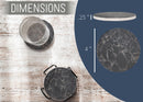 Nat & Jules Marbled Black 4 inch Ceramic Coasters With Holder 7 Piece Set
