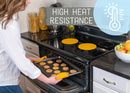 Honeycomb Pattern 7 inch Silicone Round Kitchen Hot Pad Trivets Set of 4, Orange