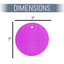 Honeycomb Pattern 7 inch Silicone Round Kitchen Hot Pad Trivets Set of 4, Purple