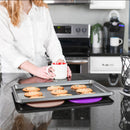 Honeycomb Pattern 7 inch Silicone Round Kitchen Hot Pad Trivets Set of 4, Purple