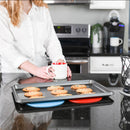 Honeycomb Pattern 7 inch Silicone Round Kitchen Hot Pad Trivets Set of 4, Blue