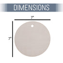 Honeycomb Pattern 7 inch Silicone Round Kitchen Hot Pad Trivets Set of 4, Grey