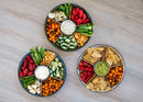 Nat & Jules Wood Partitions Matte Green 16 inch Metal Enamel Divided Tray