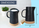 Nat & Jules Raw Bottom Matte Black 48 ounce Ceramic Pitcher Jug