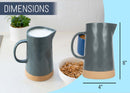 Nat & Jules Raw Bottom Matte Grey 48 ounce Ceramic Pitcher Jug