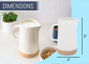 Nat & Jules Raw Bottom Matte White 48 ounce Ceramic Pitcher Jug