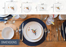 Nat & Jules Dean Crouser Watercolor Ceramic Dinnerware 16 Piece Set - Service for 4, Hummingbird