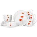 Nat & Jules Dean Crouser Watercolor Ceramic Dinnerware 16 Piece Set - Service for 4, Poppies