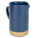 Nat & Jules Raw Bottom Matte Navy Blue 40 ounce Ceramic Pitcher Jug