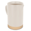 Nat & Jules Raw Bottom Matte Cream 40 ounce Ceramic Pitcher Jug