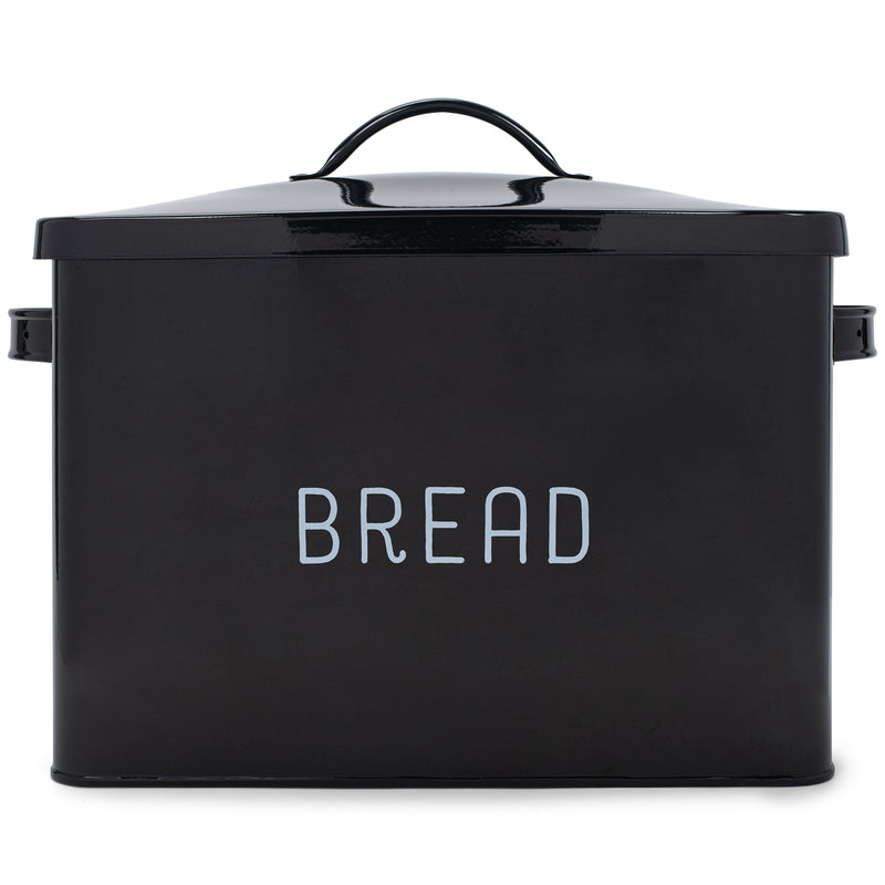 Nat & Jules Large Black 15 x 10 Metal Bread Box