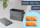 Nat & Jules Large Grey 15 x 10 Metal Bread Box