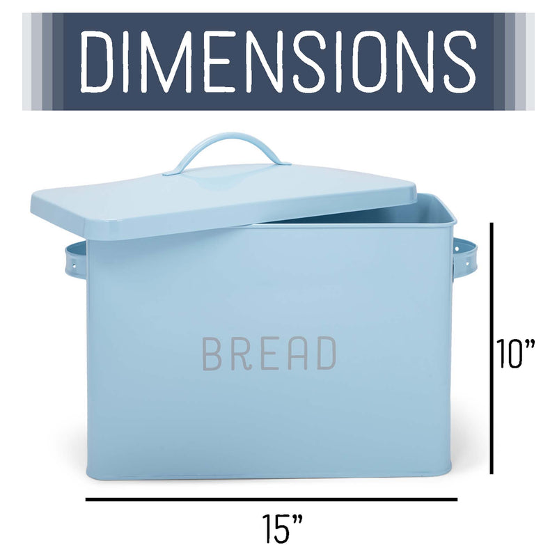 Nat & Jules Large Blue 15 x 10 Metal Bread Box