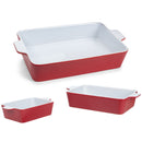 Nat & Jules Nested Red 12 x 8 Ceramic Stoneware Baking Dishes Set of 3