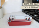 Nat & Jules Nested Red 12 x 8 Ceramic Stoneware Baking Dishes Set of 3