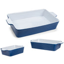 Nat & Jules Nested Blue 12 x 8 Ceramic Stoneware Baking Dishes Set of 3