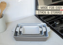 Nat & Jules Nested Grey 12 x 8 Ceramic Stoneware Baking Dishes Set of 3