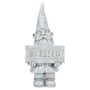 Nat & Jules Blessed Gnome Aged Cement Hue 12 inch Resin Stone Garden Statue