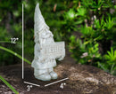 Nat & Jules Blessed Gnome Aged Cement Hue 12 inch Resin Stone Garden Statue