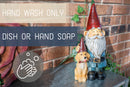 Nat & Jules Gnome and Dog Colorful Finish 12 inch Resin Stone Garden Statue