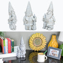 Nat & Jules Gnome and Dog Aged Cement Hue 12 inch Resin Stone Garden Statue