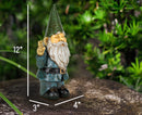 Nat & Jules Peace Gnome Colorful Finish 12 inch Resin Stone Garden Statue
