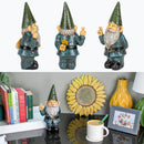 Nat & Jules Peace Gnome Colorful Finish 12 inch Resin Stone Garden Statue