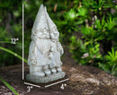 Nat & Jules Married Gnome Couple Aged Cement Hue 12 inch Resin Garden Statue
