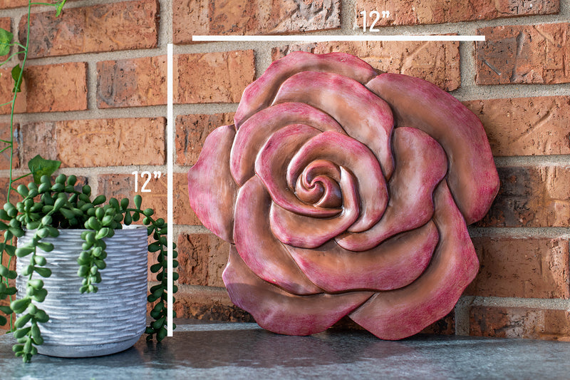 Nat & Jules Rose Colorful Finish 12 inch Resin Stone Decorative Stepping Stone