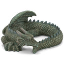 Nat & Jules Small Sleeping Dragon Moss Finish 10 inch Resin Garden Sculpture
