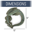 Nat & Jules Small Sleeping Dragon Moss Finish 10 inch Resin Garden Sculpture