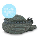 Nat & Jules Small Sleeping Dragon Moss Finish 10 inch Resin Garden Sculpture