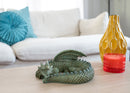 Nat & Jules Small Sleeping Dragon Moss Finish 10 inch Resin Garden Sculpture
