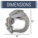 Nat & Jules Small Sleeping Dragon Concrete Finish 10 inch Resin Garden Sculpture