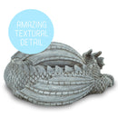 Nat & Jules Small Sleeping Dragon Concrete Finish 10 inch Resin Garden Sculpture