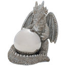 Nat & Jules Small Dragon Concrete Finish 8.5 x 6 Resin Gazing Ball Sculpture