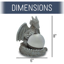 Nat & Jules Small Dragon Concrete Finish 8.5 x 6 Resin Gazing Ball Sculpture