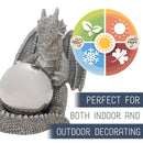 Nat & Jules Small Dragon Concrete Finish 8.5 x 6 Resin Gazing Ball Sculpture