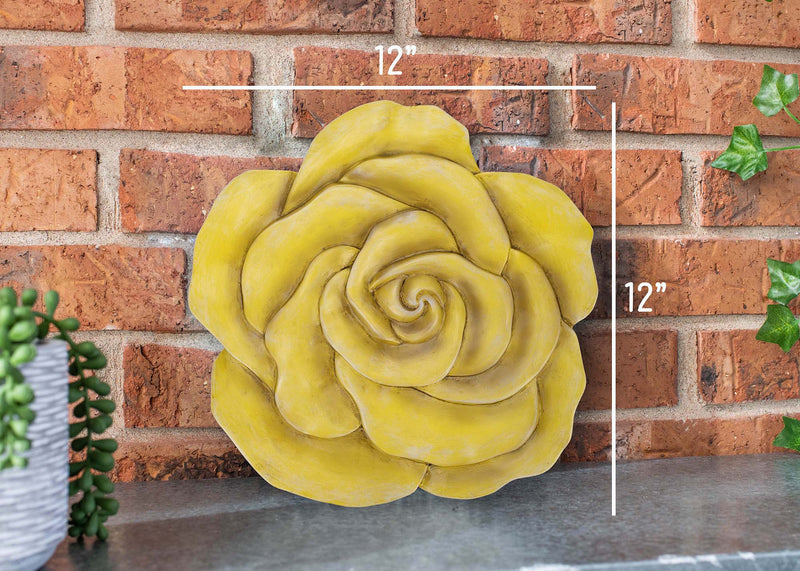 Nat & Jules Rose Yellow 12 inch Resin Stone Decorative Stepping Stone