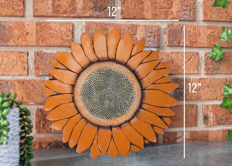 Nat & Jules Sunflower Orange 12 inch Resin Stone Decorative Stepping Stone