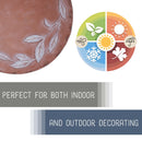 Nat & Jules Leaves White 12 inch Resin Stone Decorative Stepping Stone