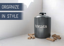 Nat & Jules Treats Charcoal Grey 8 x 6 Ceramic Pet Treats Canister