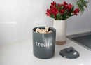 Nat & Jules Treats Charcoal Grey 8 x 6 Ceramic Pet Treats Canister