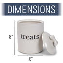 Nat & Jules Treats White 8 x 6 Ceramic Pet Treats Canister